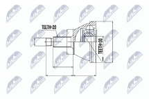 Комплект шарнірів, приводний вал Skoda Fabia 1.0 99-00, 1.2 02-, 1.4 Eng.Azf