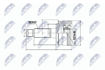 Шарнирный комплект, приводной вал Subaru B9 Tribeca W10 04-