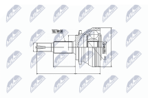 Комплект шарнірів, приводний вал Toyota Rav-4 2.2D4-D,2.2D-Cat,3.5 05-, Previa 3.5 06-