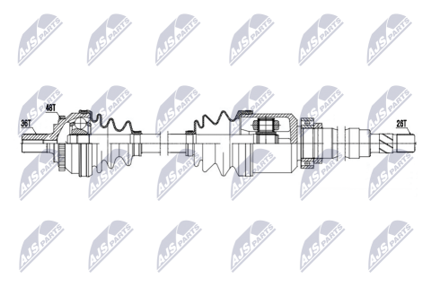 Приводной вал Volvo S70 2.4,2.4T,2.5Tdi,T5 01.99-, V70 2.3,2.3T5,2.4T,2.5Tdi 01.99-, C70 2.4,T5 01.99-