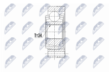 Комплект шарнірів, приводний вал Vw Passat B8 14-, Touran 15-, Skoda Superb Iii 15-, Karoq 17-, Seat Ateca 16-