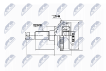 Комплект шарнірів, приводний вал Mazda 323 Bg 1.8I,1.9I Dohc 89- ,Ba 1.8I,1.7Td