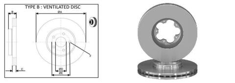 Диск гальмівний (передній) Ford Transit 13-(RWD) (308х33)