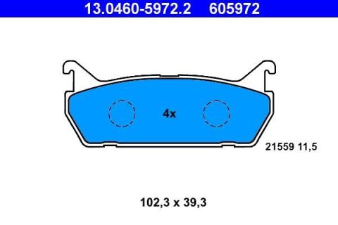 Гальмівні колодки дискові задні Mazda 323 , 6, Mx-5 I Suzuki Baleno 1.3-2.3 06.89-12.06