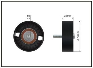 Ролик паска приводного Audi/VW 1.0/1.4/1.6 91- (70X17X26)