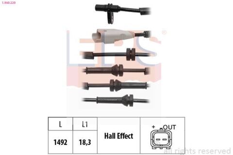 Датчик ABS задн. лів./прав. Citroen Jumpy Fiat Scudo Peugeot Expert 1.6D/2.0/2.0D 01.07- Датчик ABS задн. лів./прав. Citroen Jumpy Fiat Scudo Peugeot Expert 1.6D/2.0/2.0D 01.07-