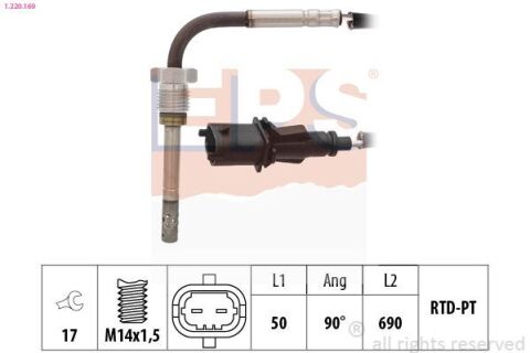 Датчик температури випускних газів PSA Jumper 3.0HDI 06-/Boxer 3.0HDI 06-/Fiat Doblo 1.6D 10-/Ducato 2.2D/2.3D 06- Датчик температури випускних газів PSA Jumper 3.0HDI 06-/Boxer 3.0HDI 06-/Fiat Doblo 1.6D 10-/Ducato 2.2D/2.3D 06-