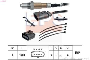 Лямбда-зонд MB A (W168), C (CL203), C T-MODEL (S203), C (W203), C (W204), CLK (C209), E (W211) VOLVO S60 I, V40, V50, XC90 I AUDI A3 0.8-6.0ALK 01.88-
