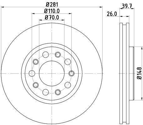 Гальмівний диск пер Лів/Прав Alfa Romeo Giulietta Fiat 500X Jeep Renegade 1.0-2.0D 04.10- Гальмівний диск пер Лів/Прав Alfa Romeo Giulietta Fiat 500X Jeep Renegade 1.0-2.0D 04.10-