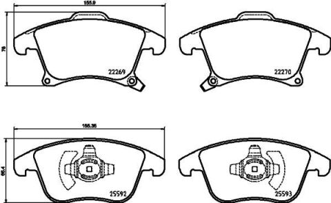 Гальмівні колодки Ford Galaxy, Mondeo V, S-Max Ford Usa Fusion Lincoln Mkz 1.0-3.5 09.06- Гальмівні колодки Ford Galaxy, Mondeo V, S-Max Ford Usa Fusion Lincoln Mkz 1.0-3.5 09.06-