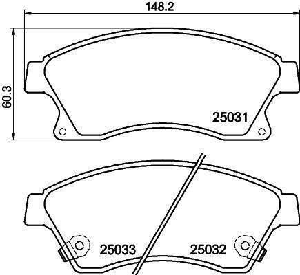 Гальмівні колодки передні. Opel Astra J 10/09>