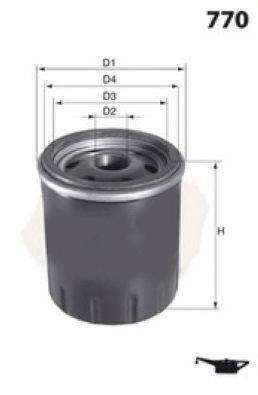 Фільтр масляний Mitsubishi Colt VI 04-12 /Smart Forfour 04-06 Фільтр масляний Mitsubishi Colt VI 04-12 /Smart Forfour 04-06