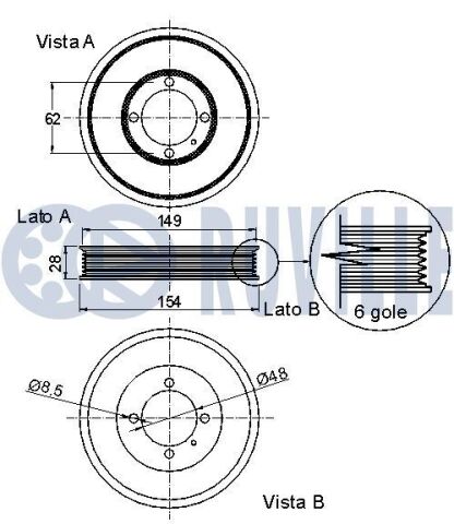 Шків колінвала Opel Astra/Corsa 1.7TD 03- Шків колінвала Opel Astra/Corsa 1.7TD 03-