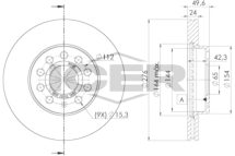 Диск гальмівний (передній) VW Golf VII 12-/Audi A3 12- (276x24)