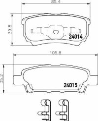 Тормозные колодки зад. MITSUBISHI LANCER/JEEP PATRIOT 1.3-2.4 02- Тормозные колодки зад. MITSUBISHI LANCER/JEEP PATRIOT 1.3-2.4 02-