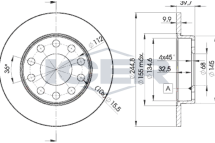 Диск гальмівний (задній) Audi A4 00-09/Seat Exeo 08- (245x10) (з покриттям) (повний)