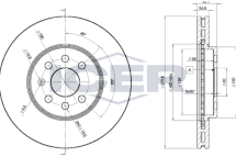Диск тормозной (передний) Opel Combo 01- (280x24.8) ( вент.)