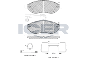 Колодки гальмівні (передні) Citroen Jumper/Fiat Ducato/Peugeot Boxer 06- (+ датчик)