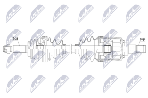 Напіввісь приводна JEEP COMPASS 2.0CRD,2.2CRD,2.4 2WD,4WD 06-, PATRIOT 2.0CRD,2.2CRD,2.4 2WD,4WD 07-