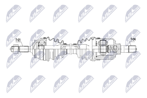 Напіввісь приводна CITROEN C3 II,III 09-, C4 CACTUS 14-, PEUGEOT 208 13-, DS3 09-