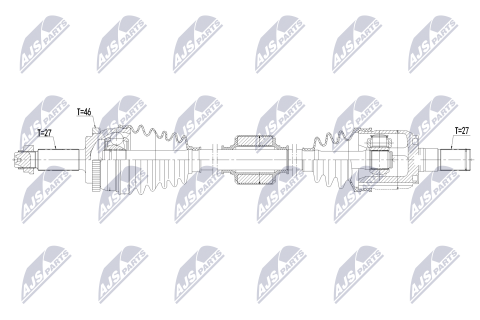 Напіввісь приводна HYUNDAI ELANTRA 1.8 10-16, I30 1.6 12-, KIA CEED 1.6 13-