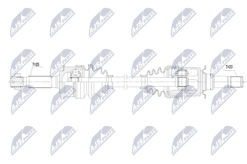 Напіввісь приводна MITSUBISHI ASX 1.6DID 4WD,1.8DID 4WD, 2.2DID 4WD 10-, OUTLANDER II 2.0 4WD,2.2DID 4WD 06-12, OUTLANDER III 2.04WD,2.4 4WD,3.0 4WD,2.2DID 4WD 12-22, ECLIPSE CROSS 1.5T 4WD,2.2DID 4WD 18-