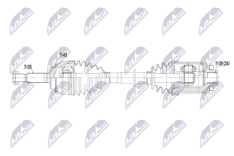 Напіввісь приводна MITSUBISHI OUTLANDER I 2.0,2.4 03-06