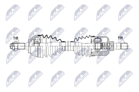 Напіввісь приводна PEUGEOT 207 06-, 208 13-, 308 07-, 3008 I,II 09-, 5008 09-, 2008 13-, CITROEN C3 II 09-, C3 III 16-, C3 PICASSO 009-, C4 II 09-, DS3 09-, DS4 11-