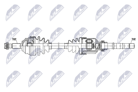 Напіввісь приводна PEUGEOT 807 2.0HDI 06-, CITROEN C8 2.0,2.0HDI 06-, FIAT ULYSSE 2.0D MULTIJET 06-, LANCIA PHEDRA 2.0D MULTIJET, 2.0JTD 06-