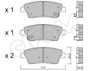 Гальмівні колодки задні Hyundai Genesis 3.0, 3.8 2014–