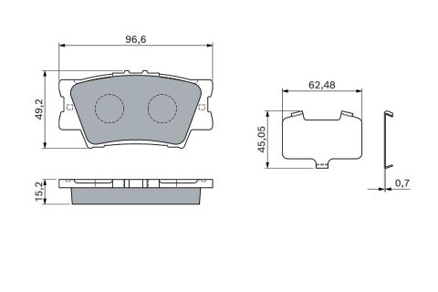 Гальмівні колодки задні Toyota Camry V40, Rav 4 2005–