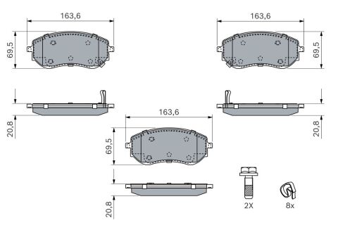 Гальмівні колодки передні Mercedes-Benz X-Class 2017–2020