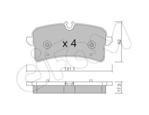Колодки гальмівні задні Audi A6 C7 Avant (4G5, 4GD) RS6 performance quattro 2015–2018, A7 Sportback (4GA, 4GF) RS7 quattro 2013–2018
