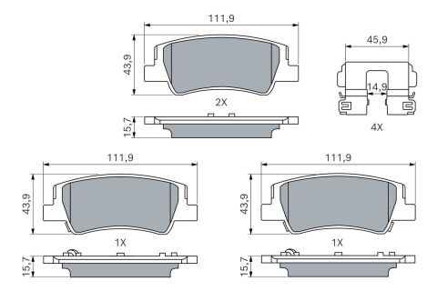 Колодки гальмівні задні Hyundai Tucson 1.6 CRDi 20–, Kia Колодки гальмівні задні Hyundai Tucson 1.6 CRDi 20–, Kia