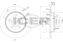 Диск гальмівний (задній) Ford C-Max 07-10/Focus 04- (265x11) (з покриттям) (повний)