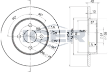 Диск гальмівний (задній) Opel Combo 01-/Astra H/Meriva A 05-10 (264x10) (повний)