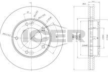 Диск гальмівний (передній) Kia Sorento 02- (302x28) (з покр.) (вент) Диск гальмівний (передній) Kia Sorento 02- (302x28) (з покр.) (вент)