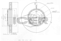 Диск тормозной (передний) Renault Megane III/Scenic III/Laguna III 07- (295.9x26)(вент.)