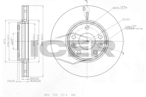 Диск тормозной (передний) Renault Megane III/Scenic III/Laguna III 07- (295.9x26)(вент.) Диск тормозной (передний) Renault Megane III/Scenic III/Laguna III 07- (295.9x26)(вент.)