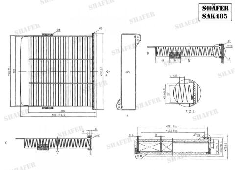 Фільтр салонний Mitshubishi Grandis, L200, Lancer, Outlander, Pajero Sport, 01-, вугільний