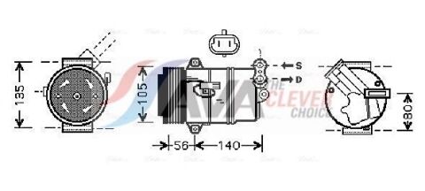 Компресор кондиціонера Opel Astra 1998, 1.4 ECOTEC Компресор кондиціонера Opel Astra 1998, 1.4 ECOTEC