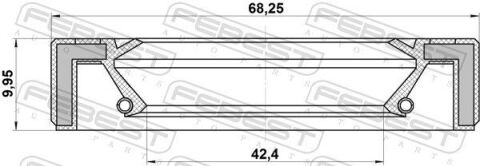 Сальник півосі 42.4x68.25x9.95x9.95 Сальник півосі 42.4x68.25x9.95x9.95