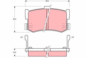 Комплект гальмівних колодок задній , ACURA LEGEND  HONDA LEGEND I  HYUNDAI SONATA III  ROVER 800 1.8-3.0 01.86-06.98
