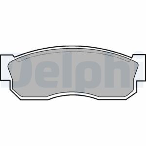 Комплект гальмівних колодок передній , NISSAN CHERRY III, SUNNY I, SUNNY II, SUNNY/KOMBI  SUBARU JUSTY I, JUSTY I/HATCHBACK, LIBERO, REX II 0.5-1.8 08.81-02.00