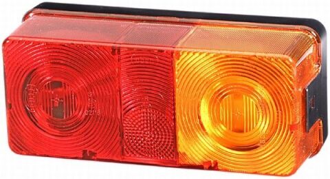 Ліхтар задній лівий (P21W/R10W, 12/24В, жовтий/червоний, з індикатором, із стоп-сигналом, паркувальні вогні, без відбивача, без лампочок)