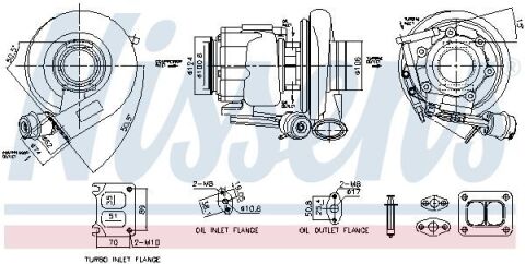 Турбокомпресор (із монтажним набором) RVI  VOLVO FH  FM  T DTi13  MD13 EURO 6 VOLVO FH, FH II, FH III, FM II, FM III, FMX II, FMX III D13A380-G13C500 09.05-