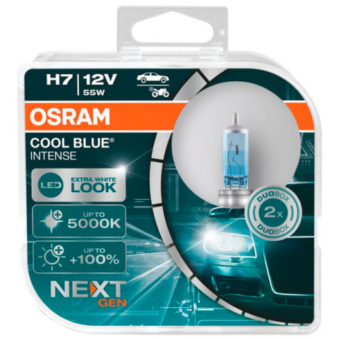 Лампа галогенна Cool Blue Intense NextGen H7 12V 55W PX26d 5000K (комплект)