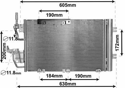 Радіатор кондиціонера Opel Astra H/Zafira 1.3-19CDTI/2.0i 04-