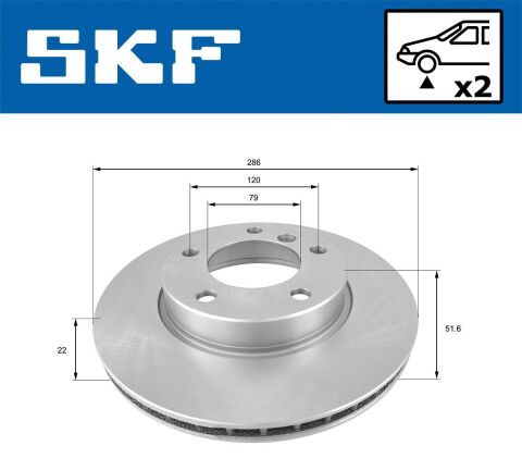 Тормозной диск передний BMW E36/46 1,6–2,8 (286*22)
