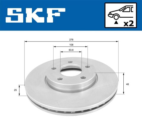 Тормозной диск передний Ford Focus, Focus C-Max 2003–, 1.6/1.8 2003–
